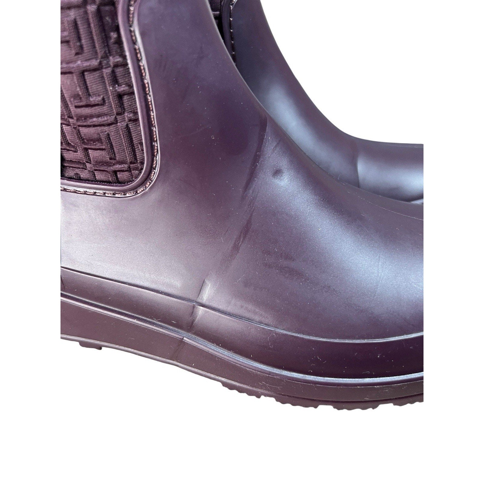 Tommy Hilfiger Purple Ankle Rubber Rain Boot Women’s Shoe Size 7