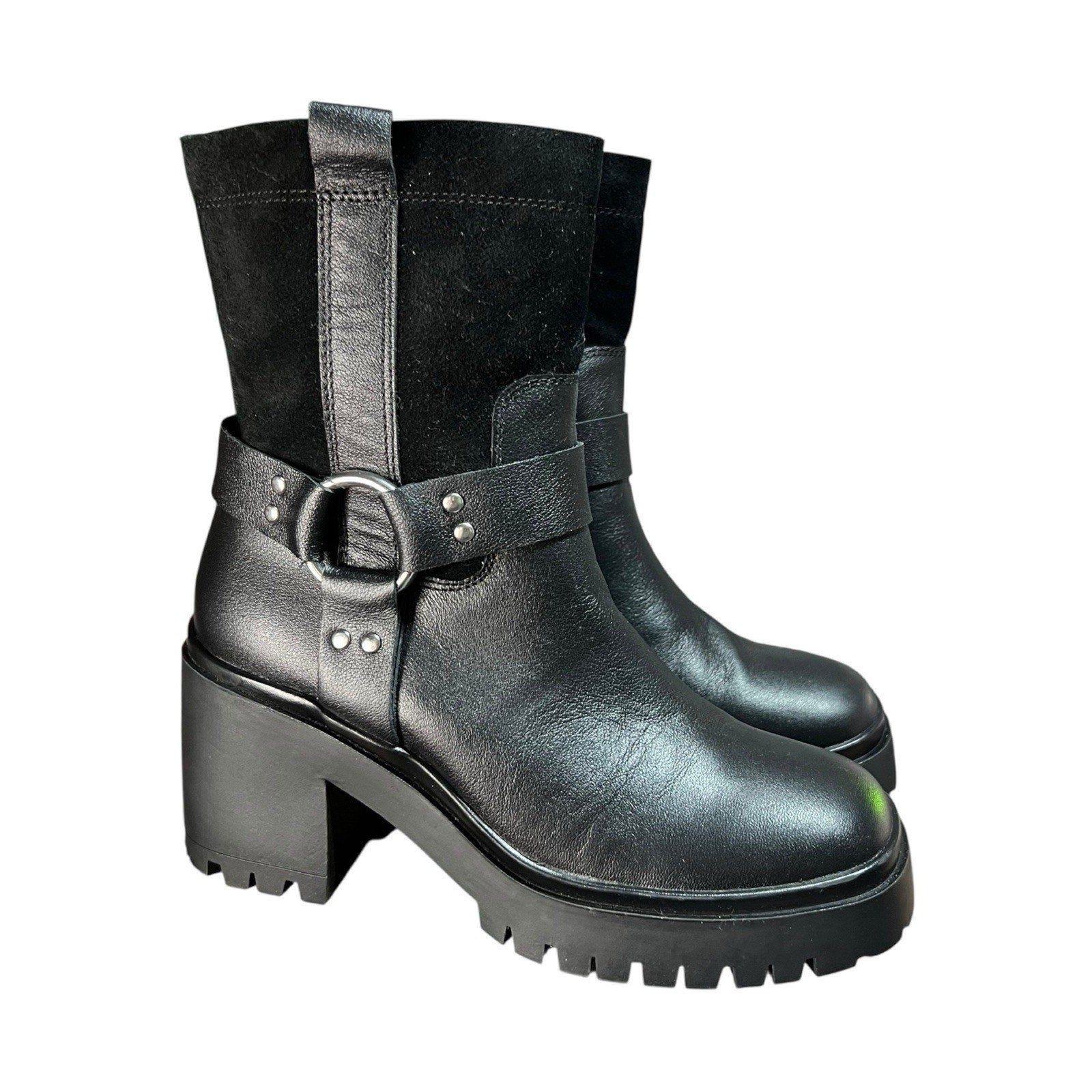 Blondo Rebel waterproof ankle boots in black leather Women’s Shoe Size 7M New
