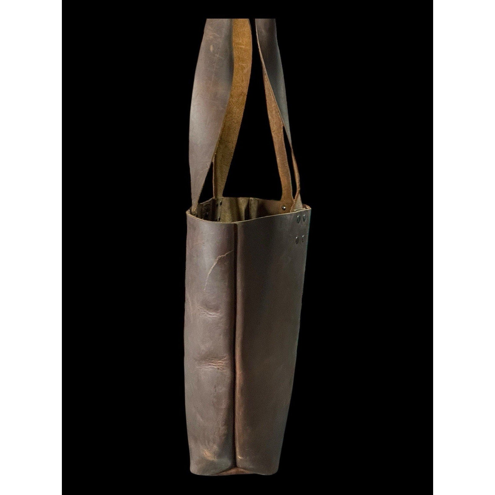 Chocolate Brown Full Grain Leather Tote Bag