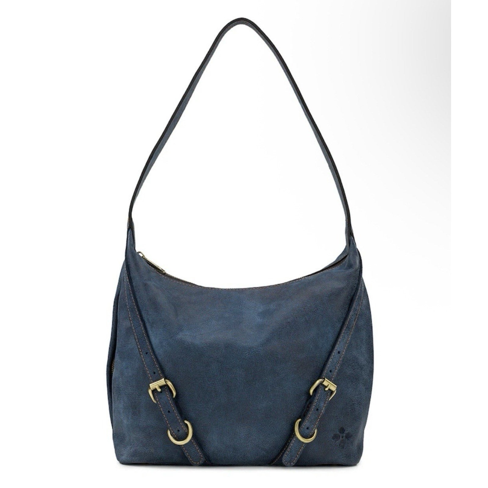 Patricia Nash Elia Hobo Blue Leather Shoulder Bag
