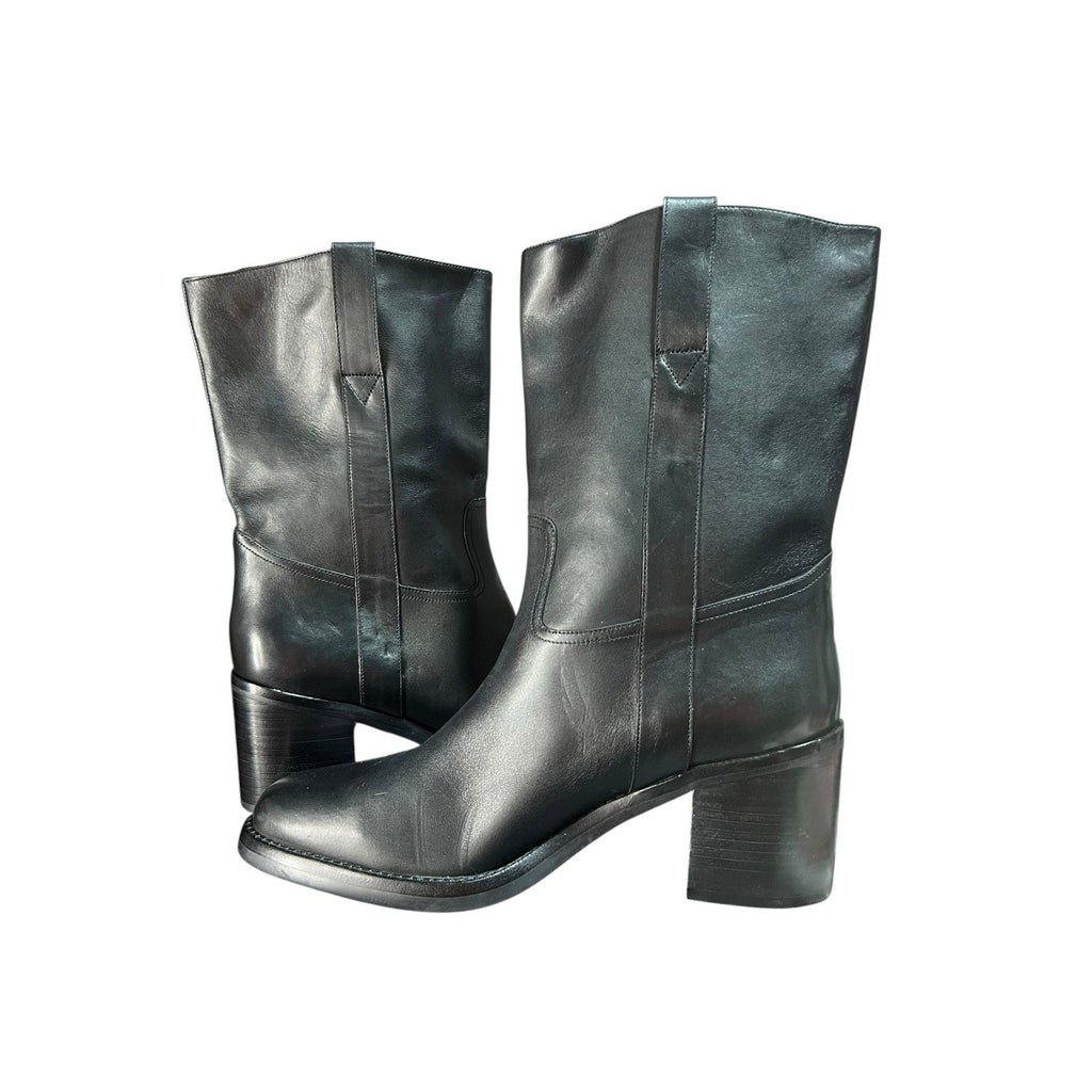 Jeffree Campbell Black Mid Calf Boots Women’s 10 With 3.5in Heel