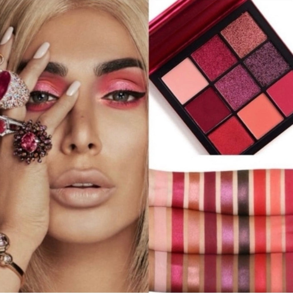 HUDA BEAUTY Pink and Red Eyeshadow Palette Vibrant Shades