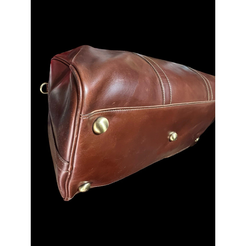 Leather Pilot Style Duffle Bag 19x13x10