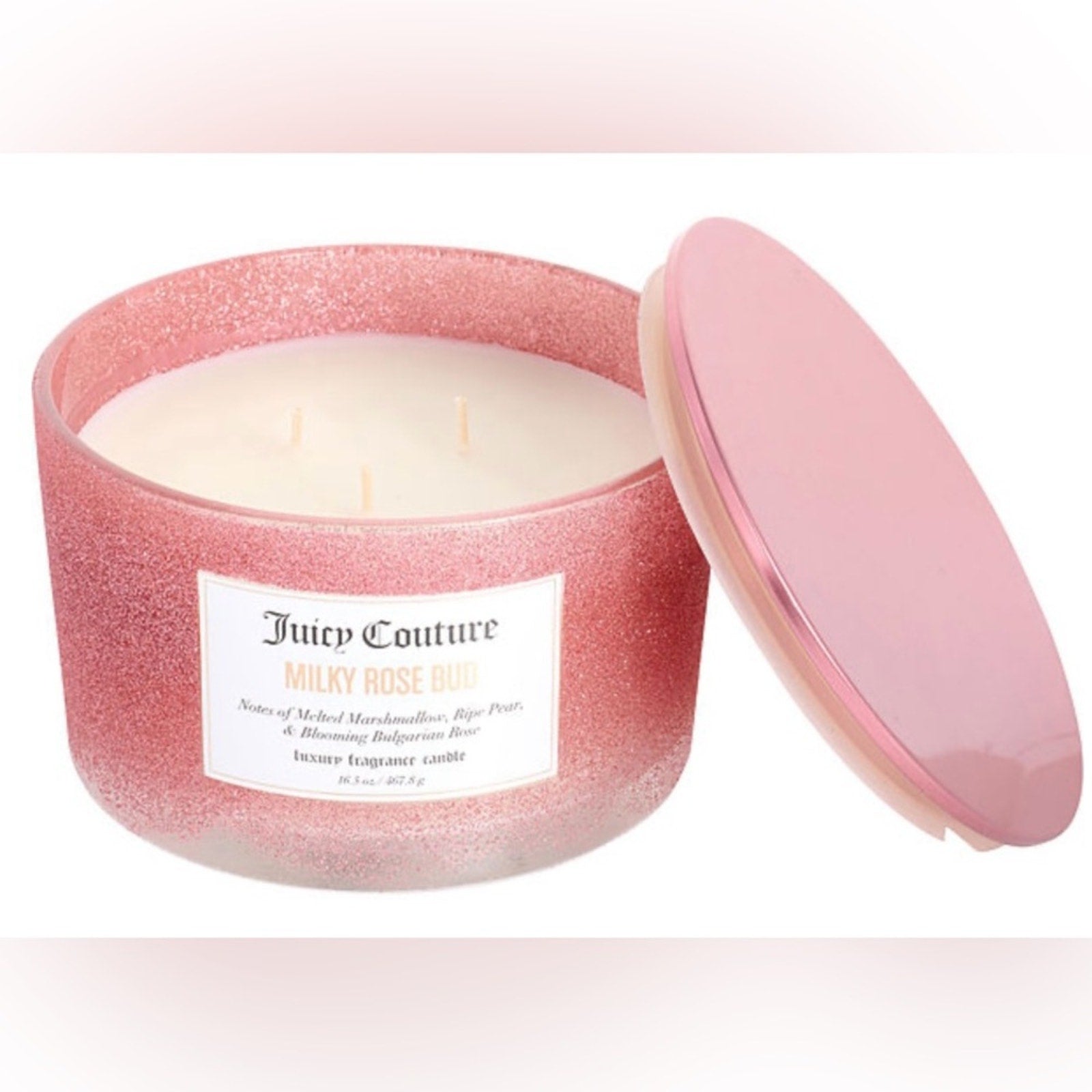 Juicy Couture Milky Rose Bud Pink Candle 3 wick 16.5 oz