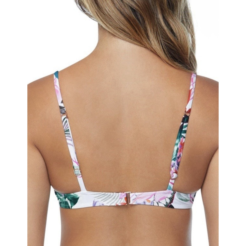 Raisins Juniors' Moonshadow Floral-Print Underwire Bikini Top - White Size M