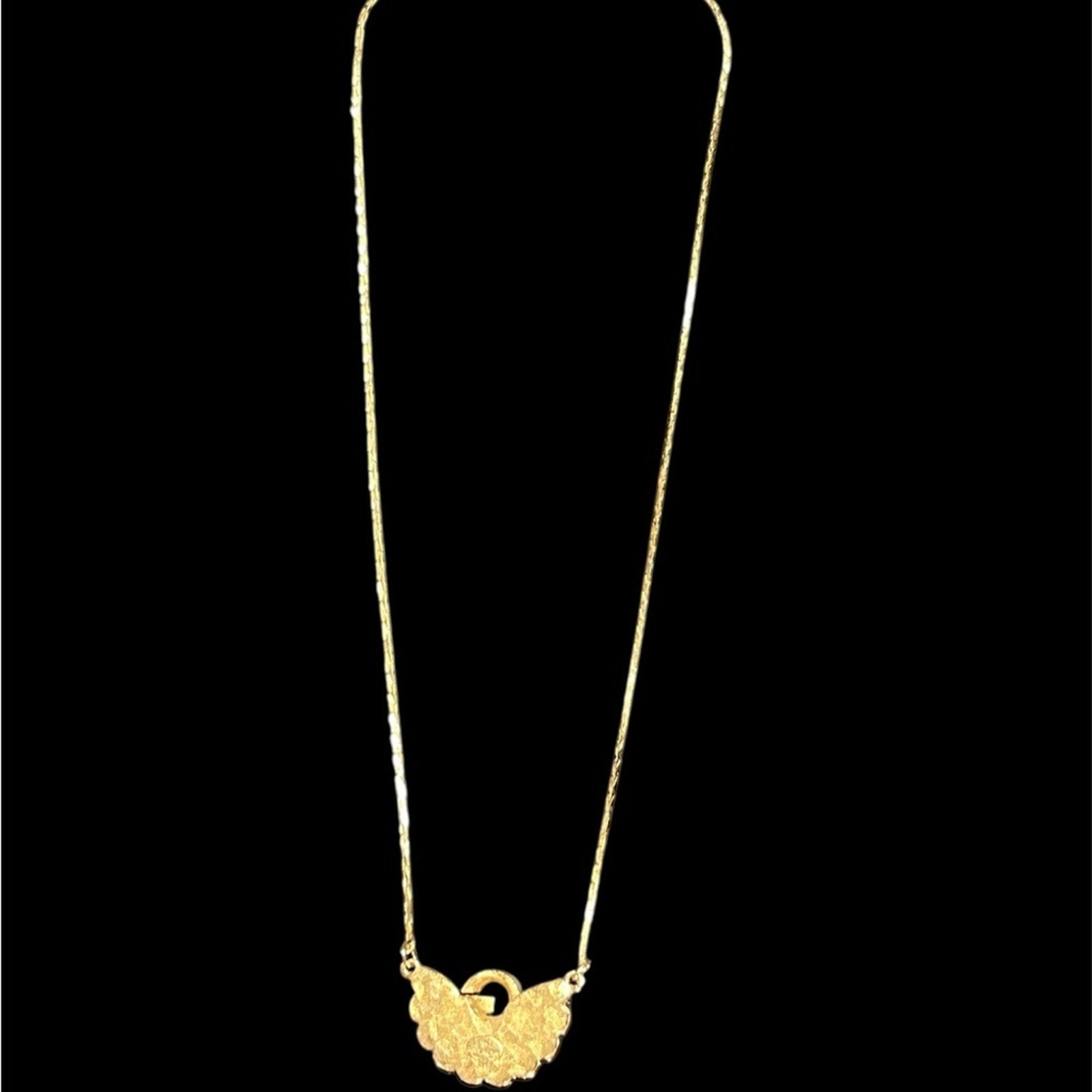 Givenchy Gold Necklace with Maroon Cabochons 14 in Chain