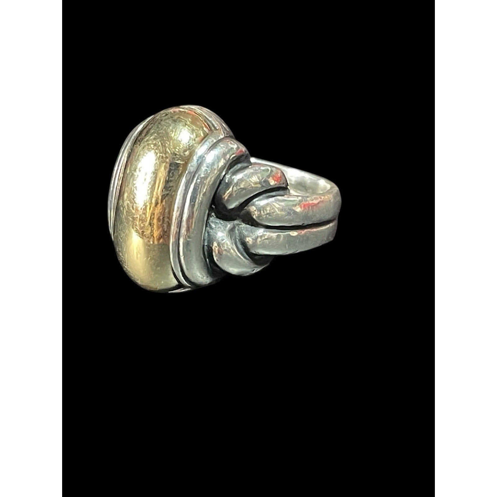 Retired James Avery Dome Ring 925 Sterling And 14k Gold 17.1 Grams Size 7