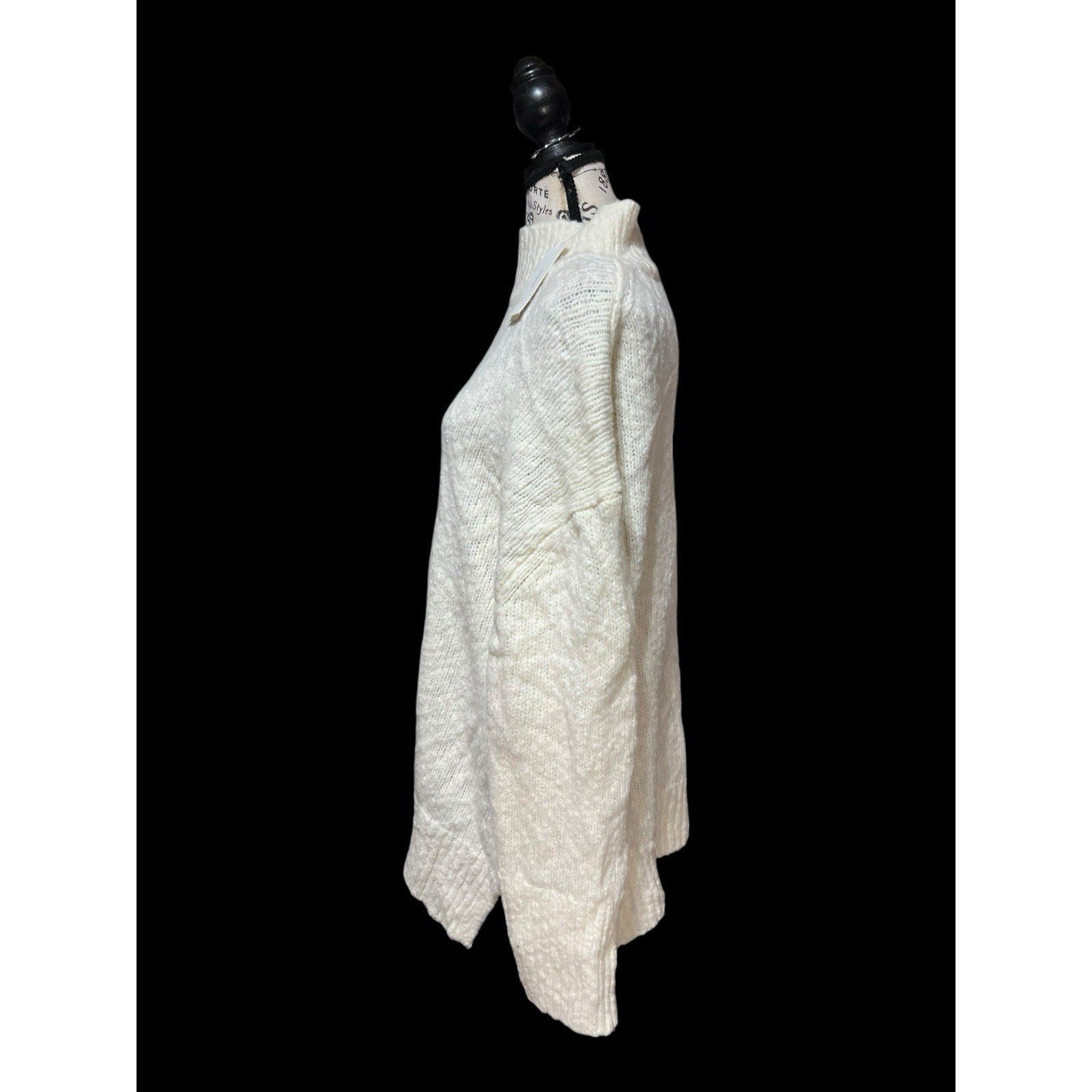 Vince Turtleneck Wool Blend Tunic Sweater in Cream Womens Size XL MSRP $445