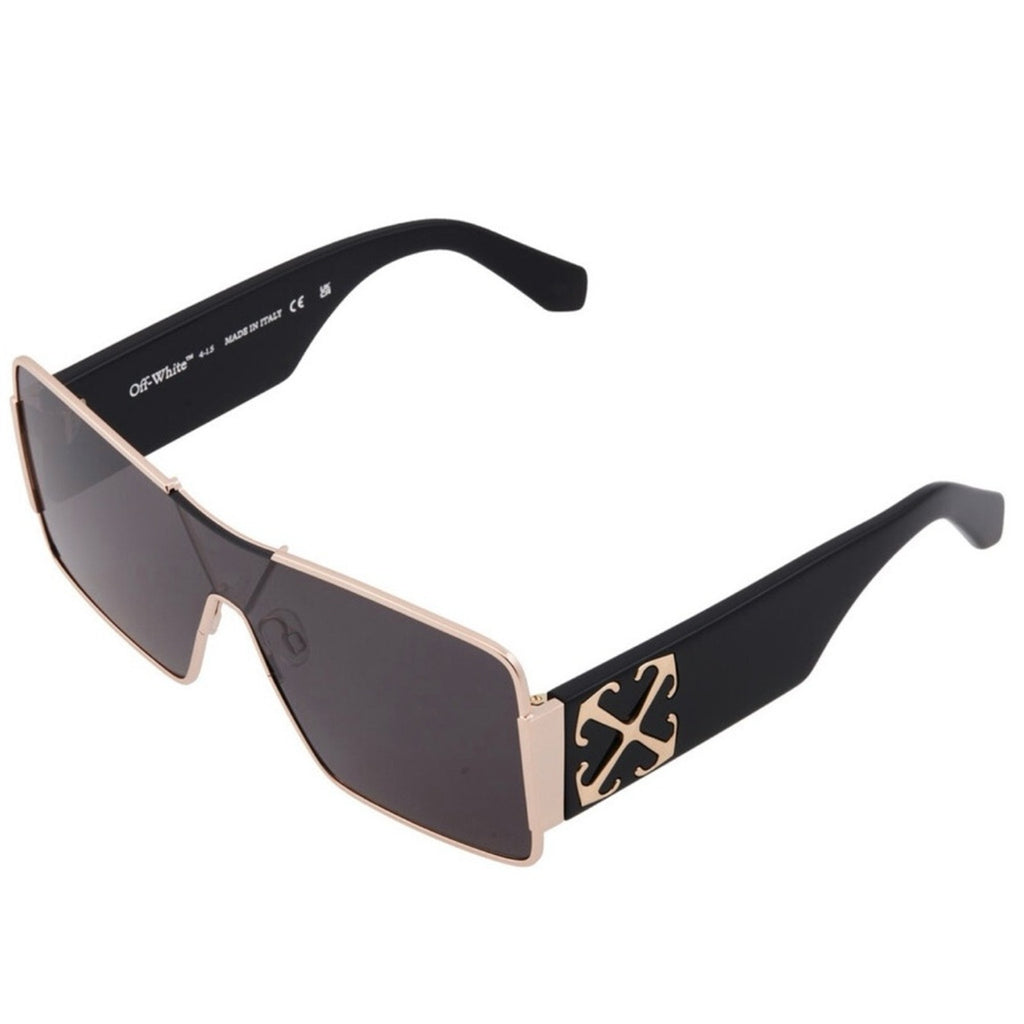 Off white Aspen Dark Gray Black Sunglasses with Gold Accents New MSRP $465