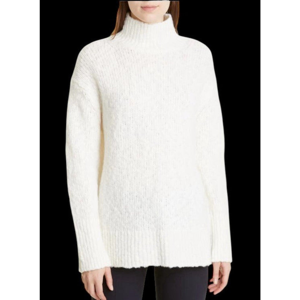 Vince Turtleneck Wool Blend Tunic Sweater in Cream Womens Size XL MSRP $445