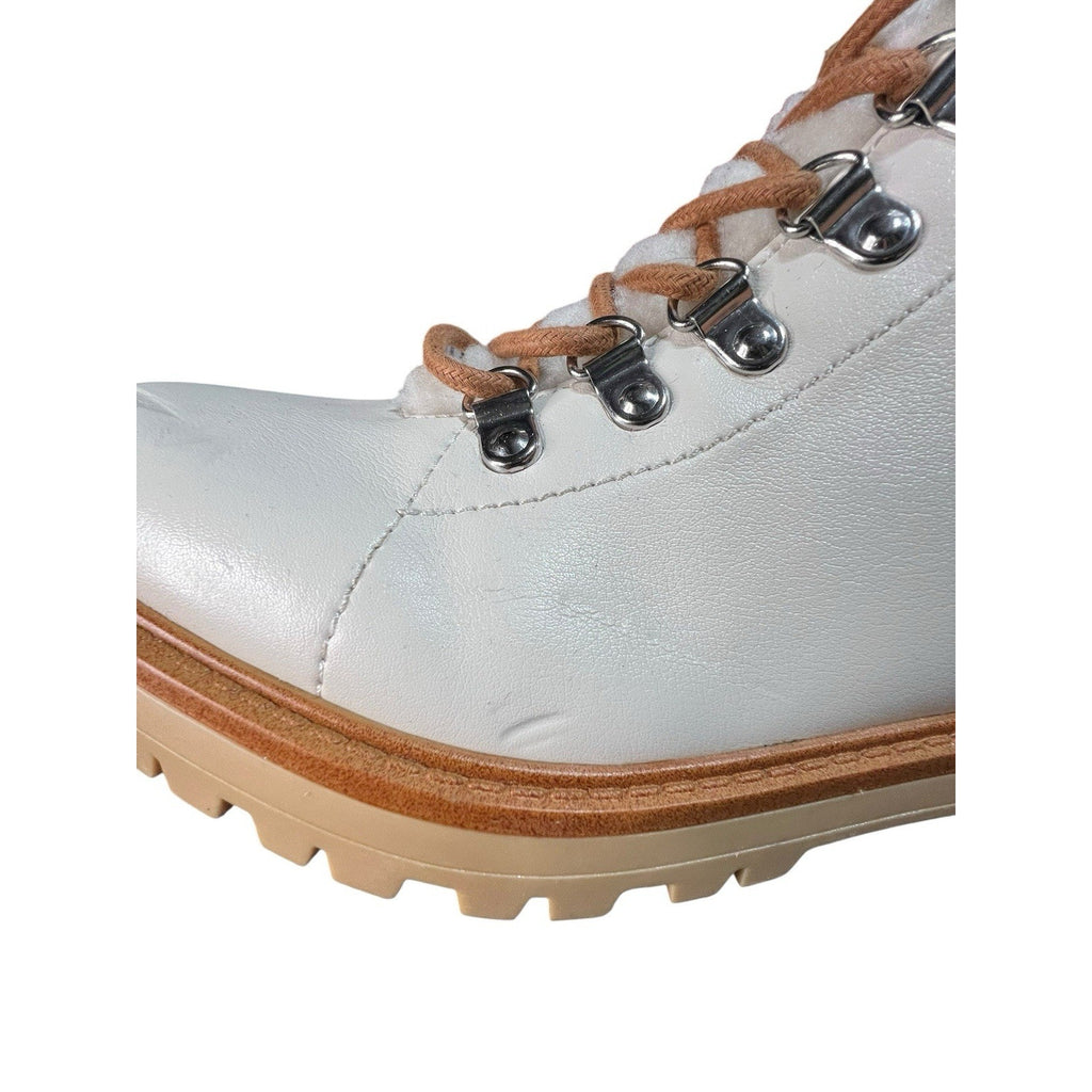 Marc Fisher White Combat Boot Women’s Shoe Size 9 New With Defect