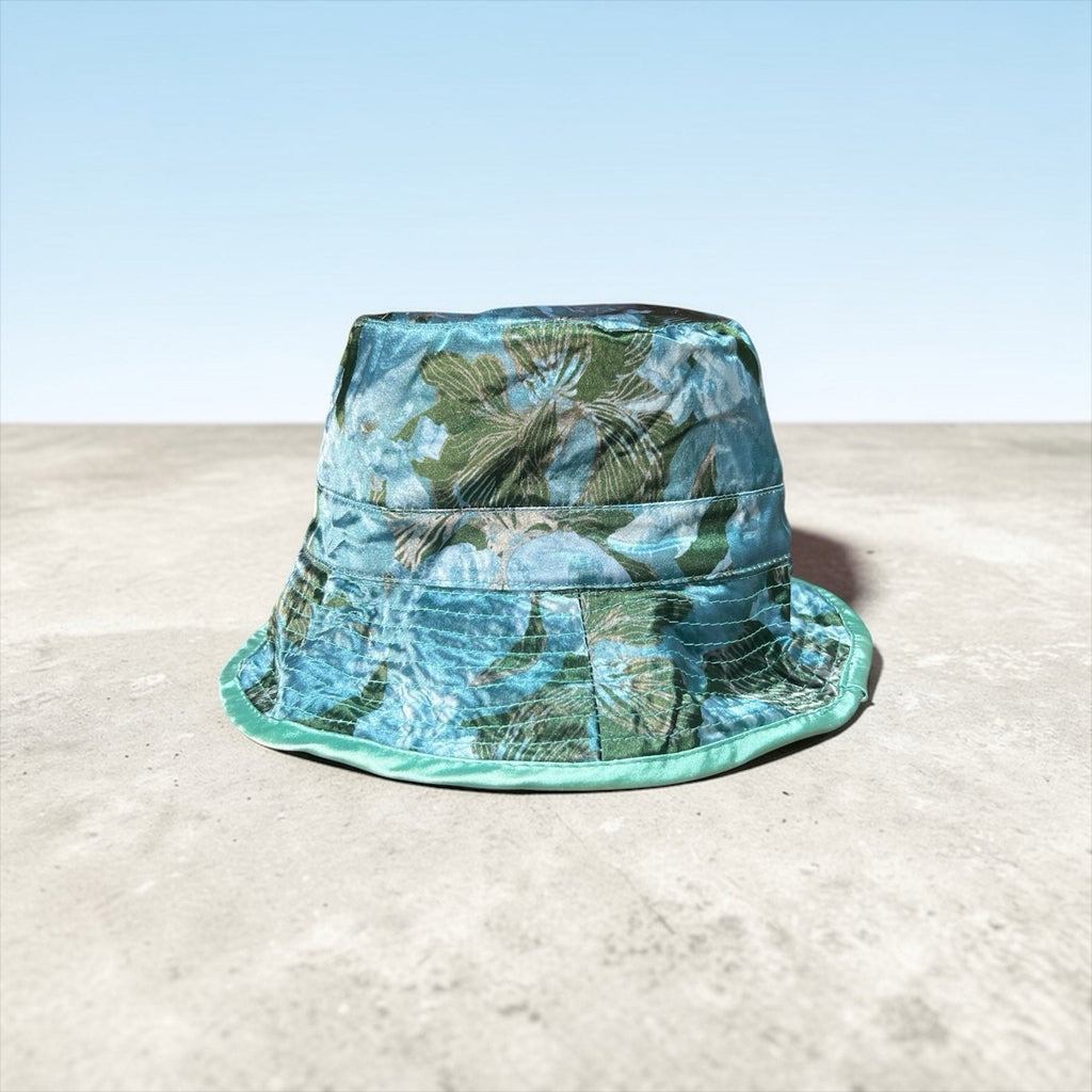 BP Teal Satin Reversible Bucket Hat New