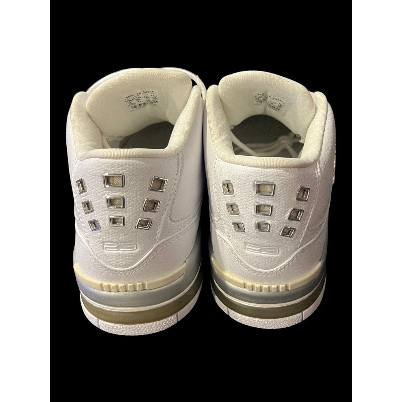 Nike Air Jordan Flight 23 sneakers in white with silver accents Size 12