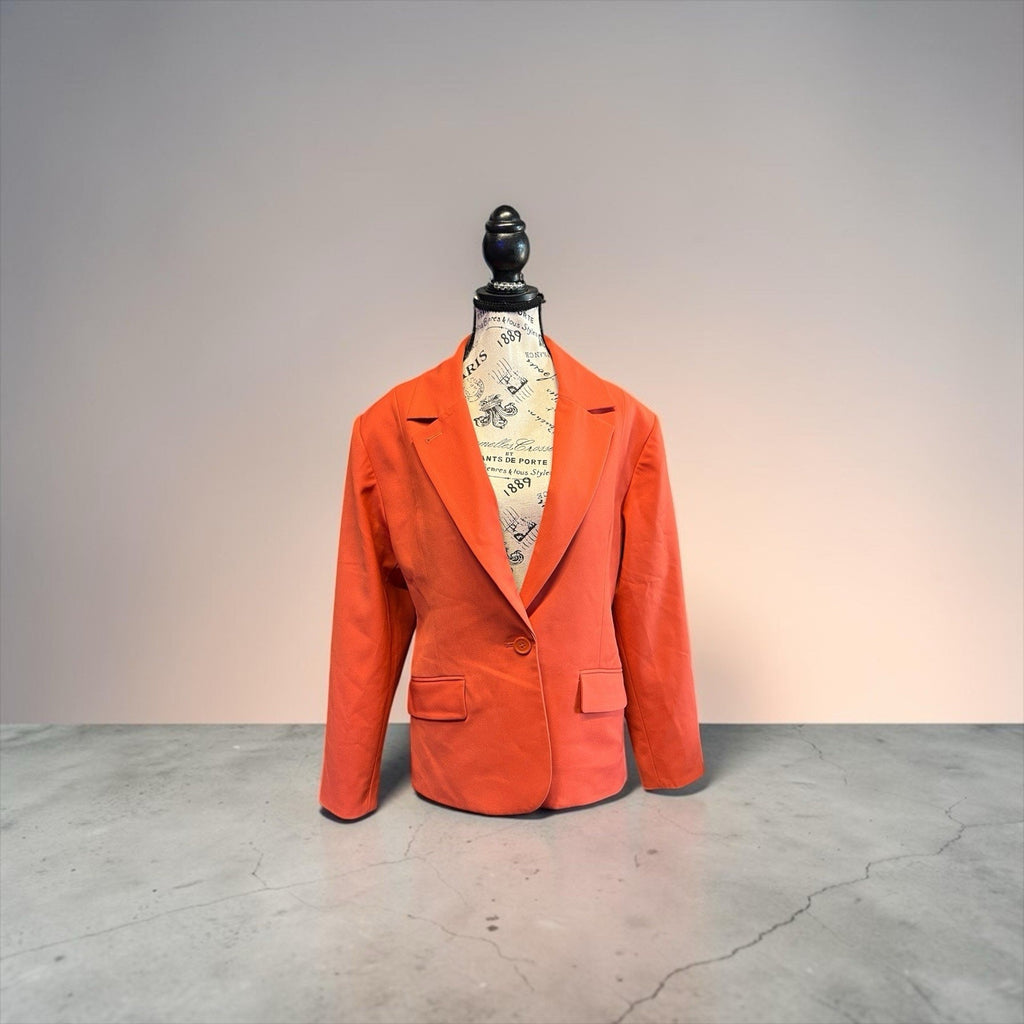NWT Equipment Femme Acinta Blazer Chili Orange Single Button Jacket Sz 8