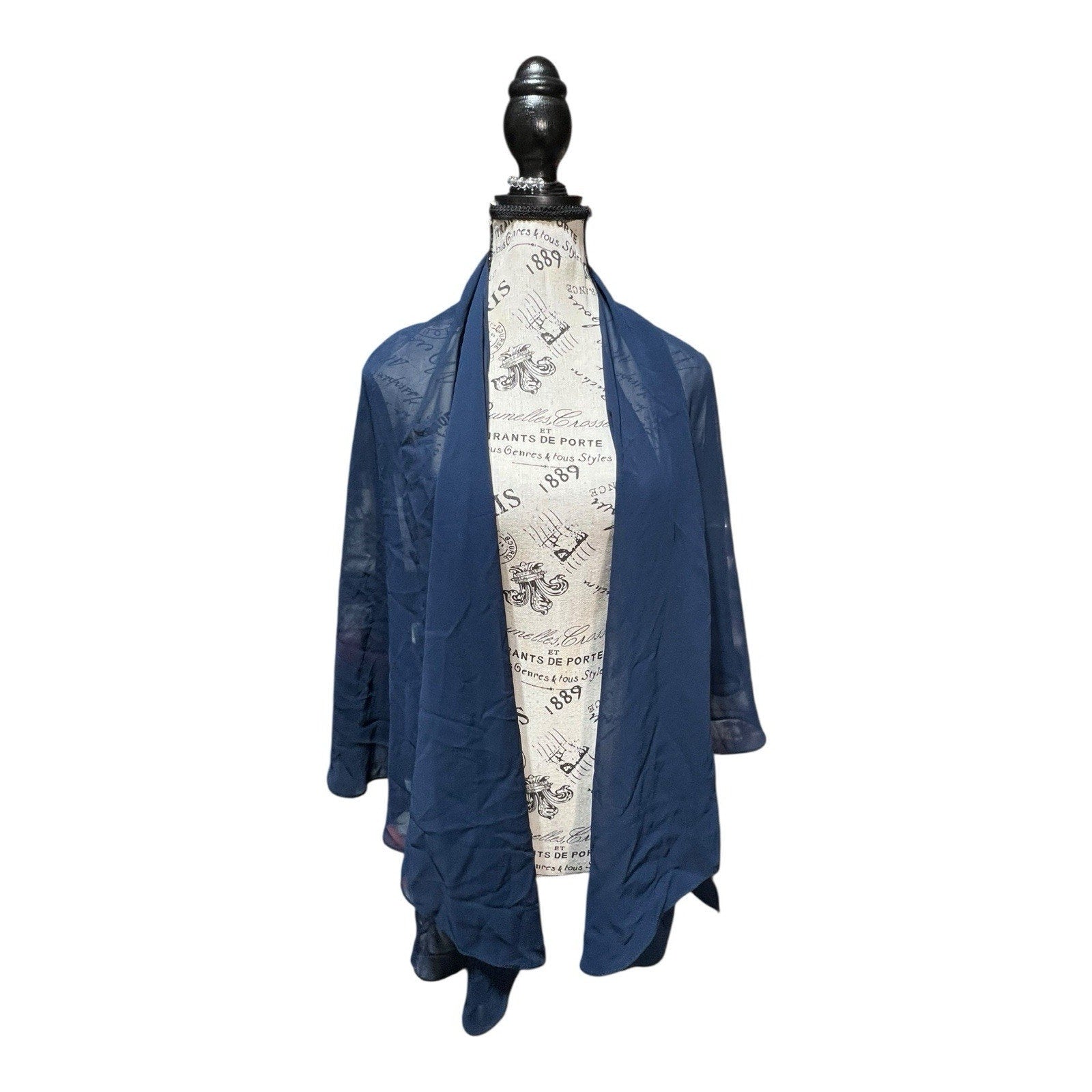 SLNY Navy Blue Sheer Shawl NWOT Womens Size 3X-4X