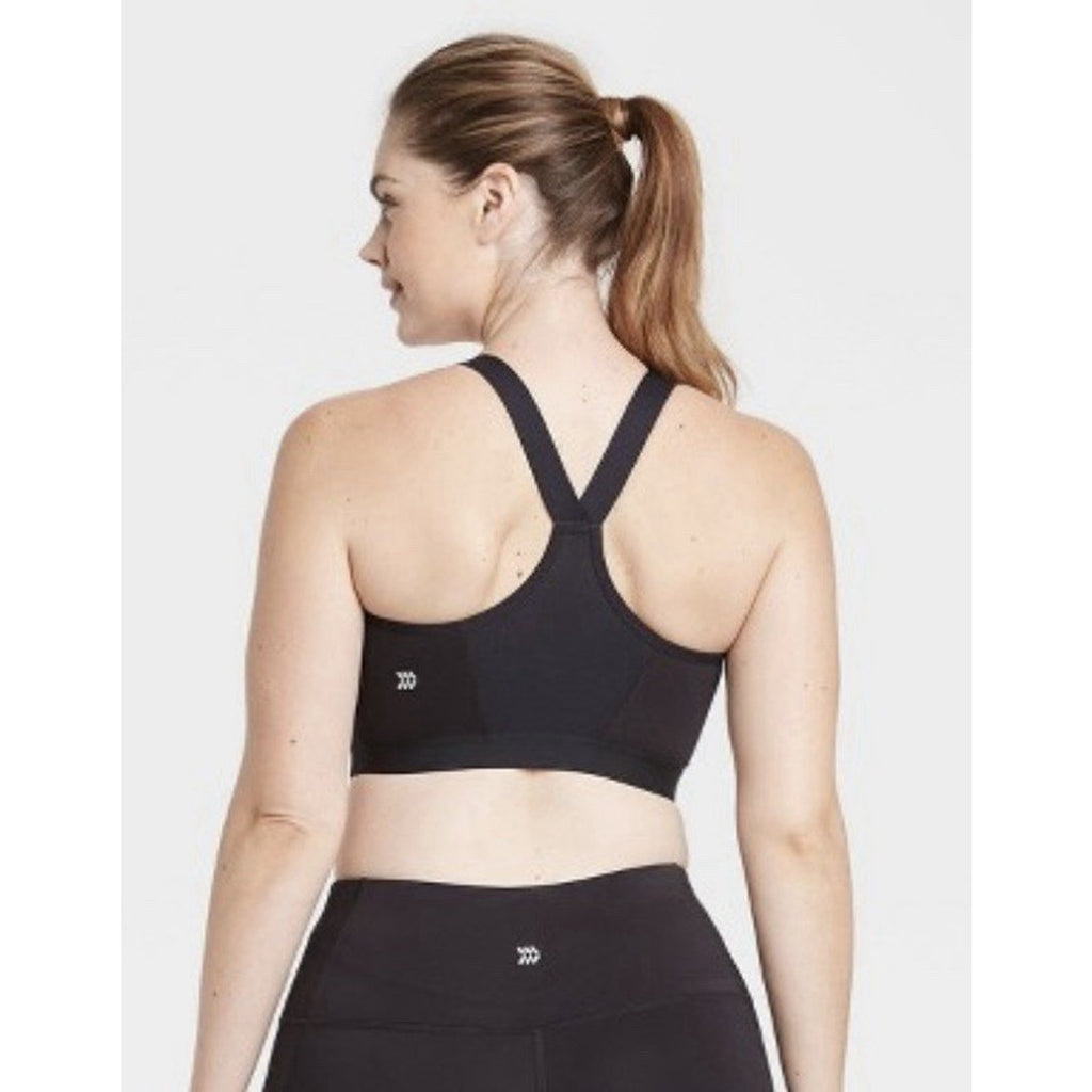Women's High Support Zip-Front Sports Bra - All in Motion™ Black 38B
