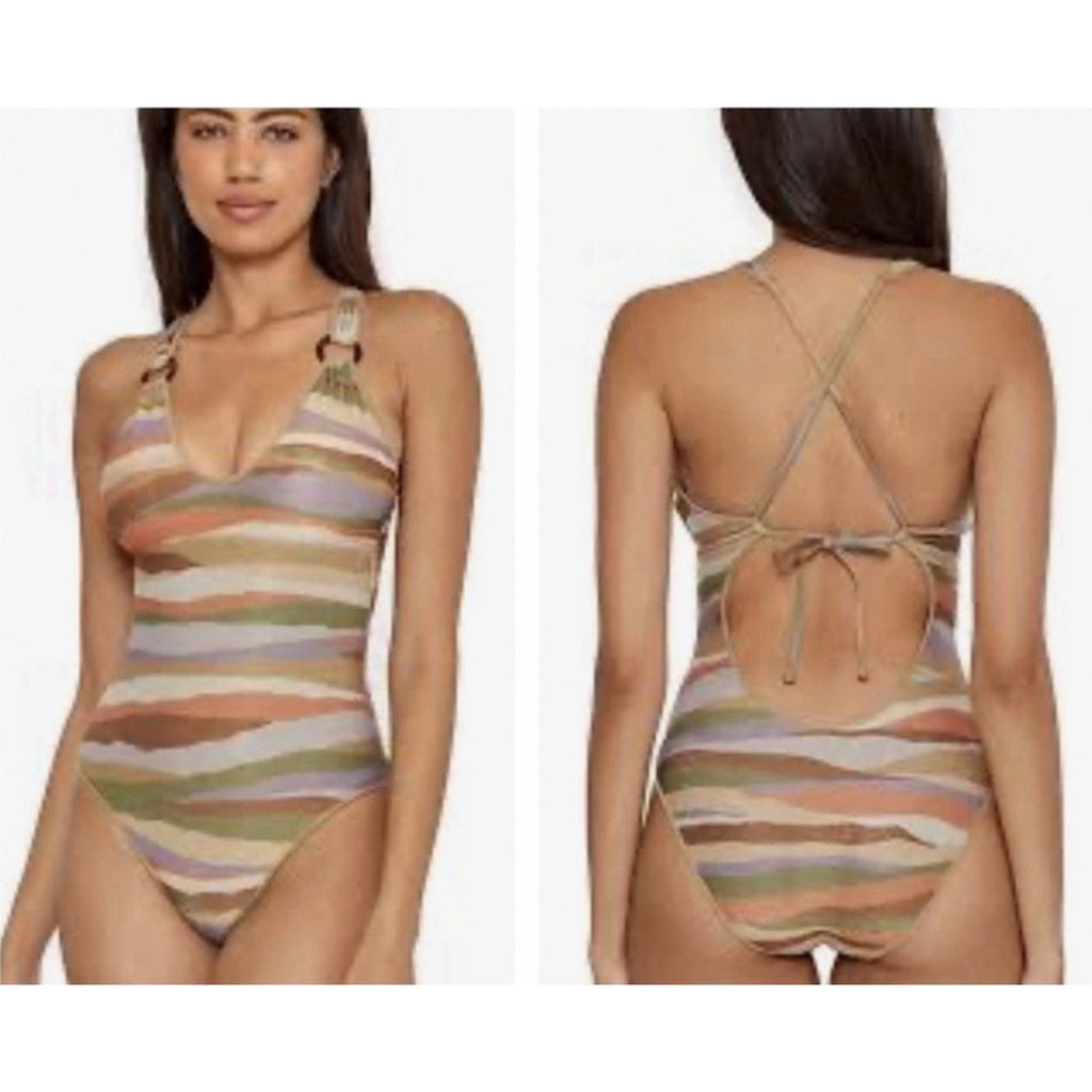 BECCA by Rebecca Virtue Canyon View Londyn Ring One-Piece swimsuit Size S New