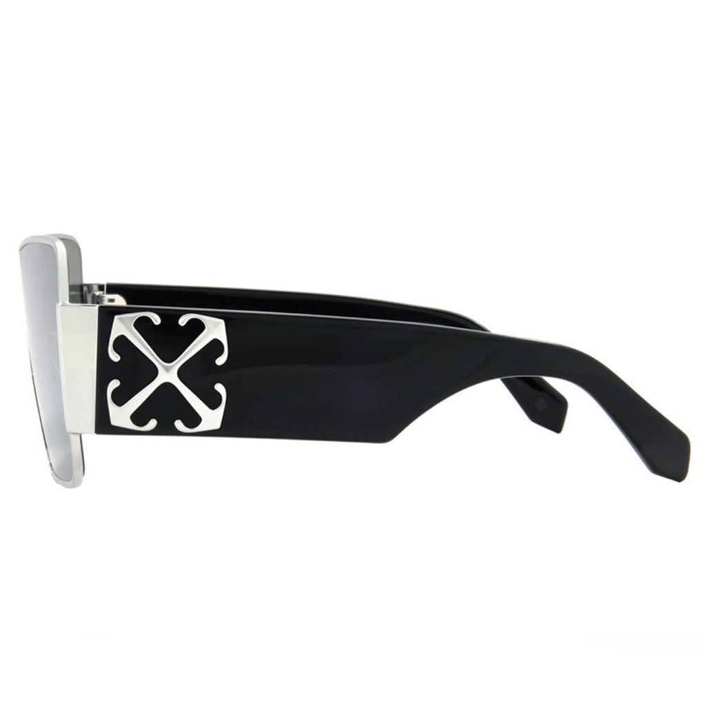 Off White Aspen Silver Mirror Stylish Black and Silver Sunglasses NWT MSRP $465