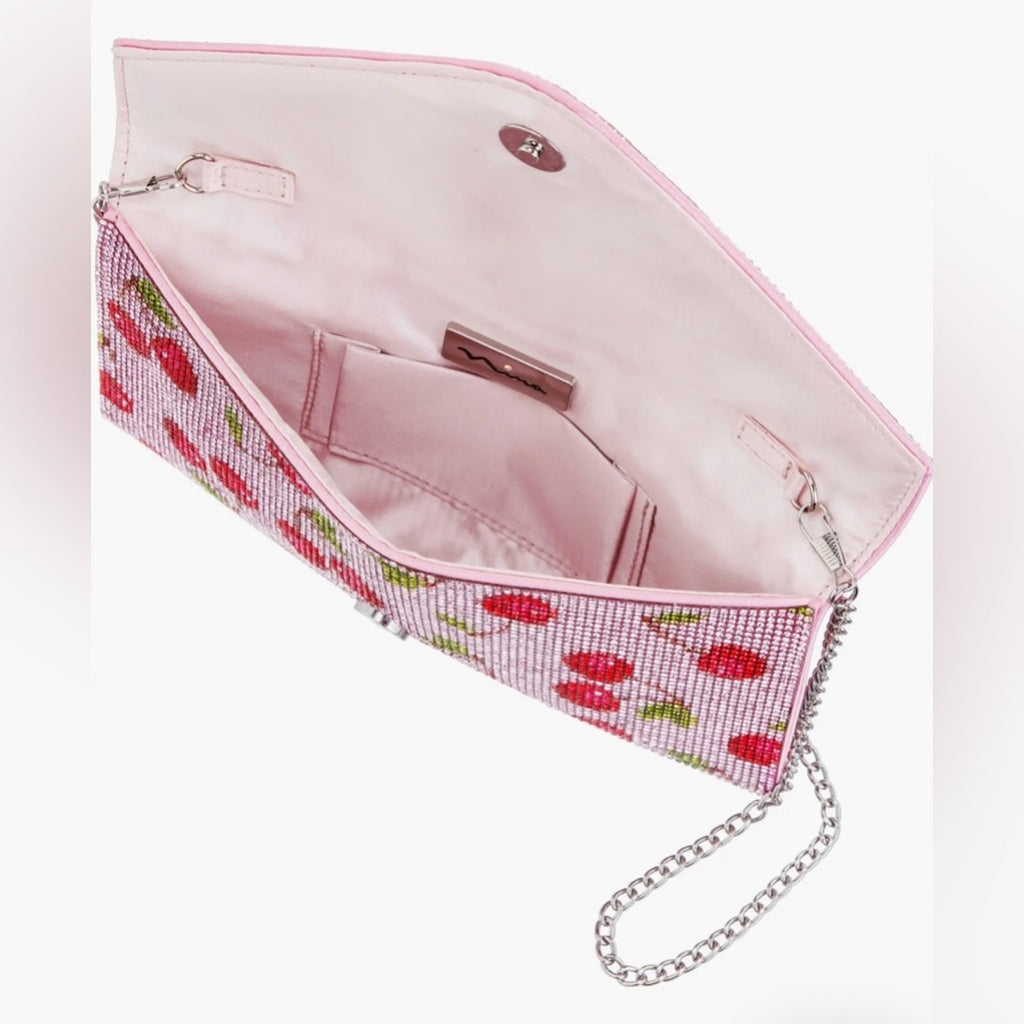 Nina Cherry Rhinestone Clutch NWT
