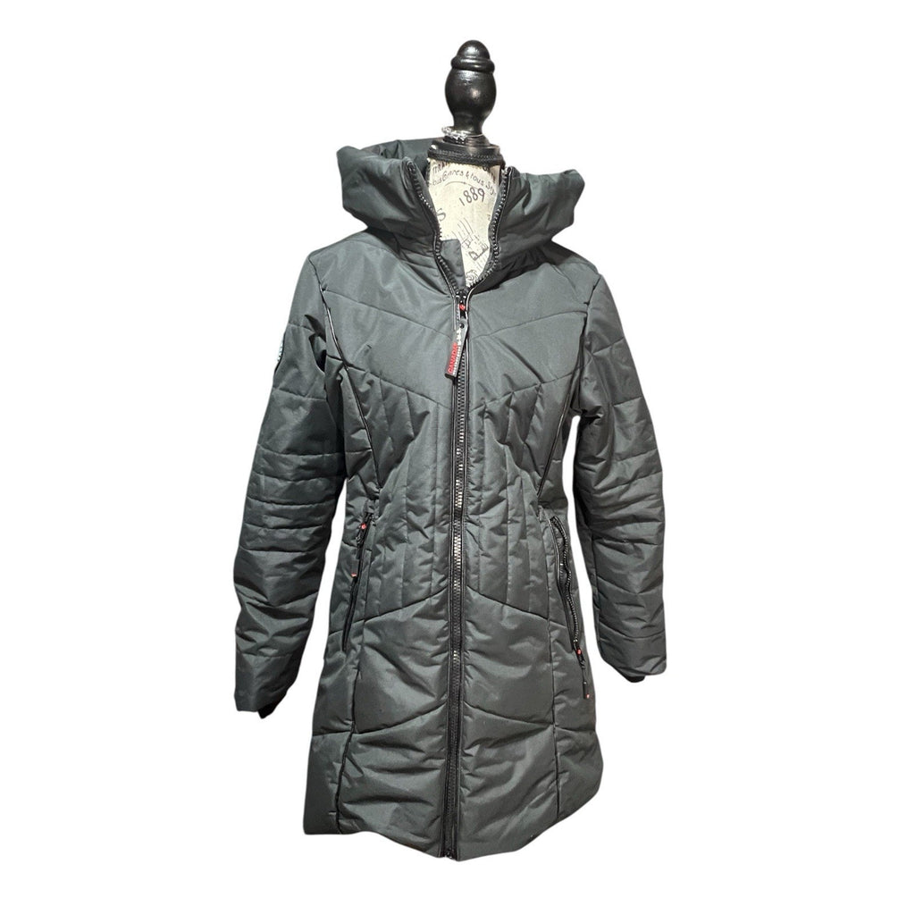 Canada Weather Guard Black Hooded Puffer Coat NWT $260 MSRP Size M
