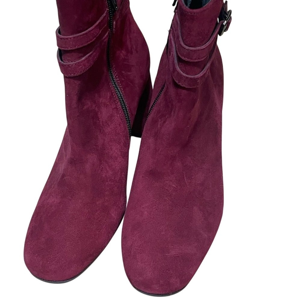 Paul Green Sydney Ankle Boot NWOB Burgundy Suede MSRP $499 shoe size 8.5