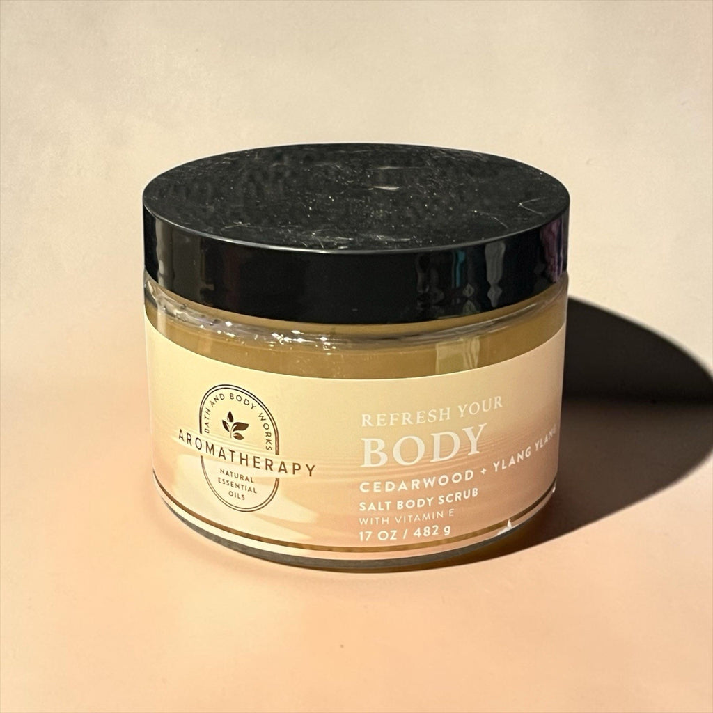 Bath And Body Works Aromatherapy Cedarwood + Ylang Ylang Salt Body Scrub New