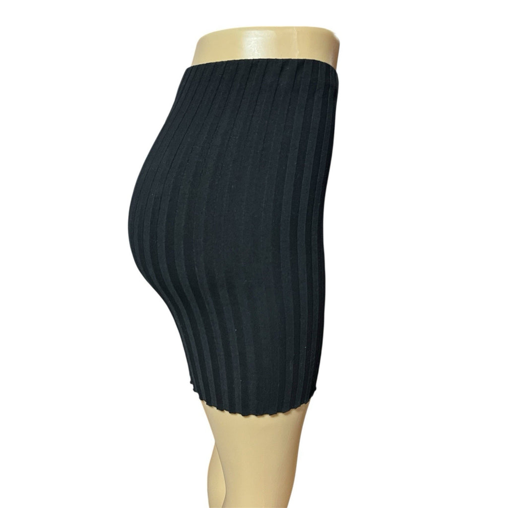 Cotton Citizen Black Ribbed Short Skirt Size S NWOT