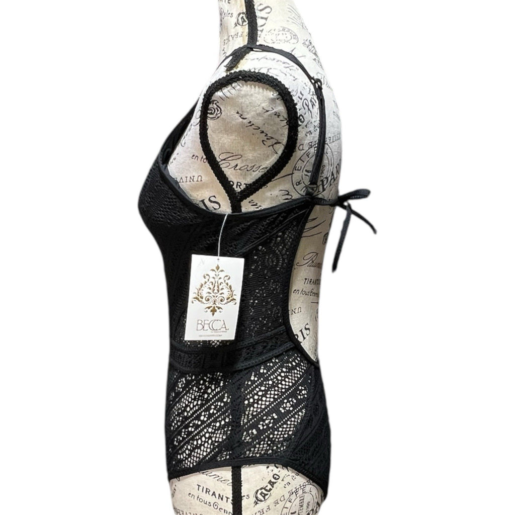 BECCA by Rebecca Virtue Color Play Plunge One-Piece Swimsuit Size S NWT