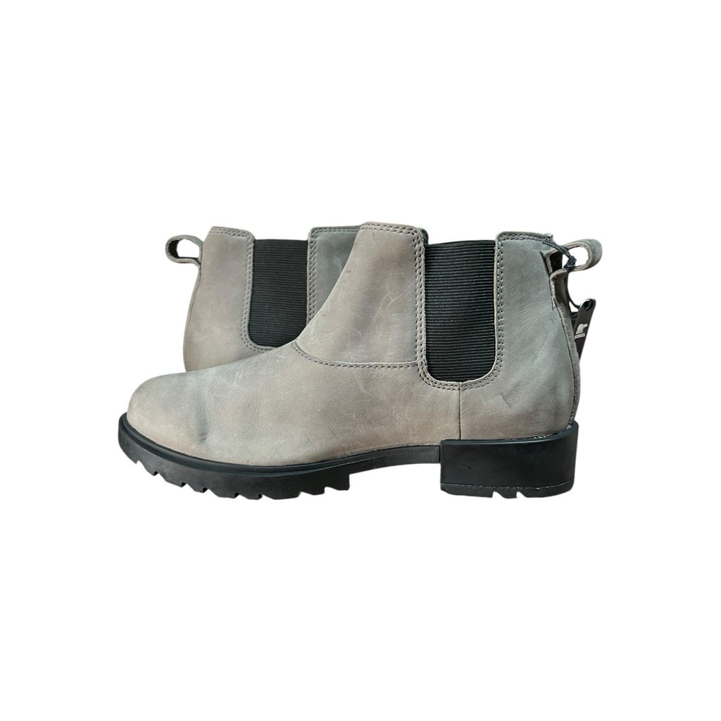 Sorel Women's Emelie II Chelsea Waterproof Boot in the Quarry/Black Womens 6 NWT