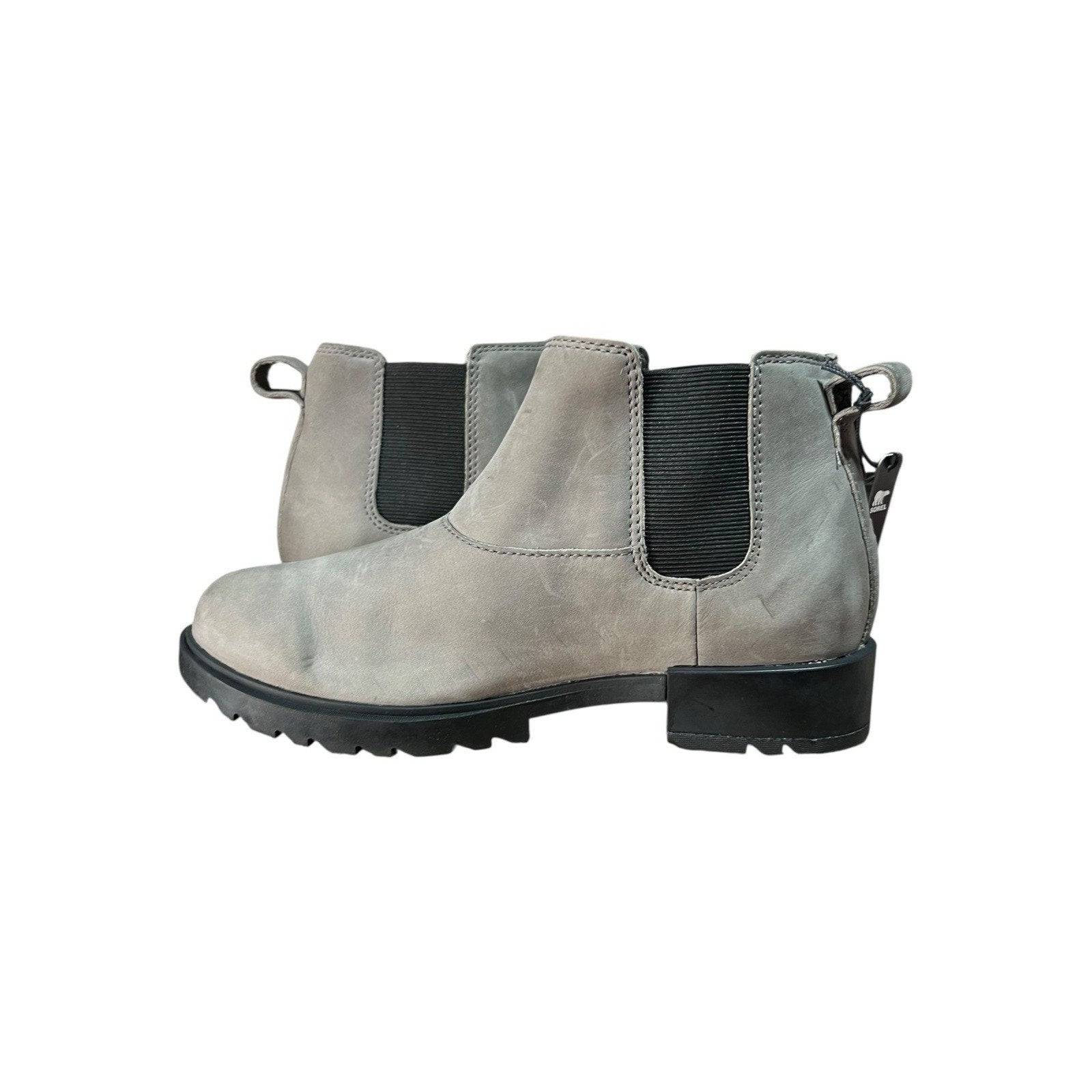 Sorel Women's Emelie II Chelsea Waterproof Boot in the Quarry/Black Womens 6 NWT