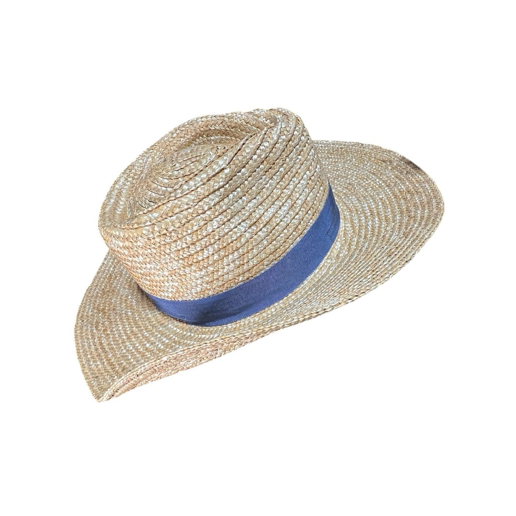 Brixton Joanna Hat Honey/Joe Blue Straw Hat NWT