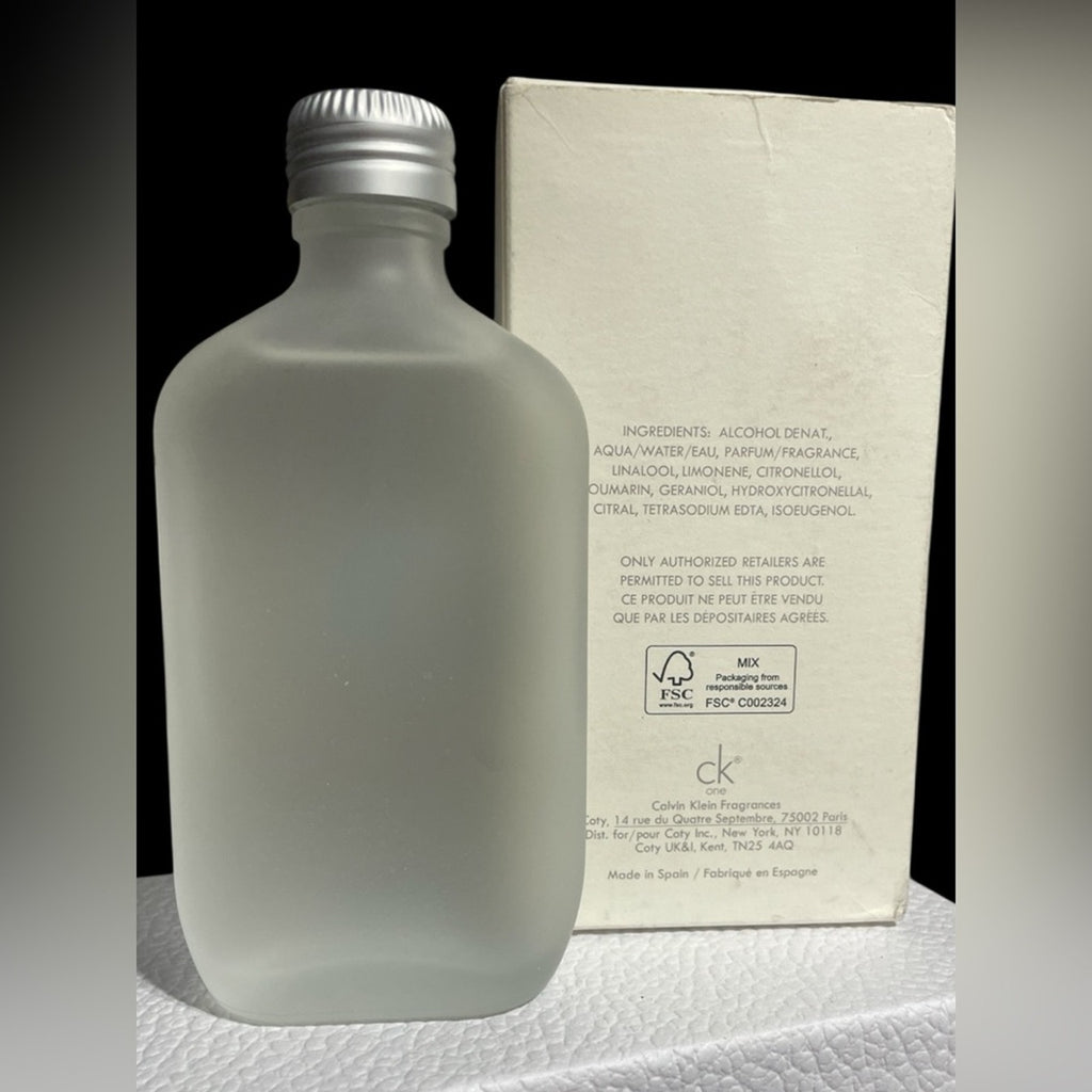 Calvin Klein CK One Frosted White Bottle 3.4 Oz unisex NIB