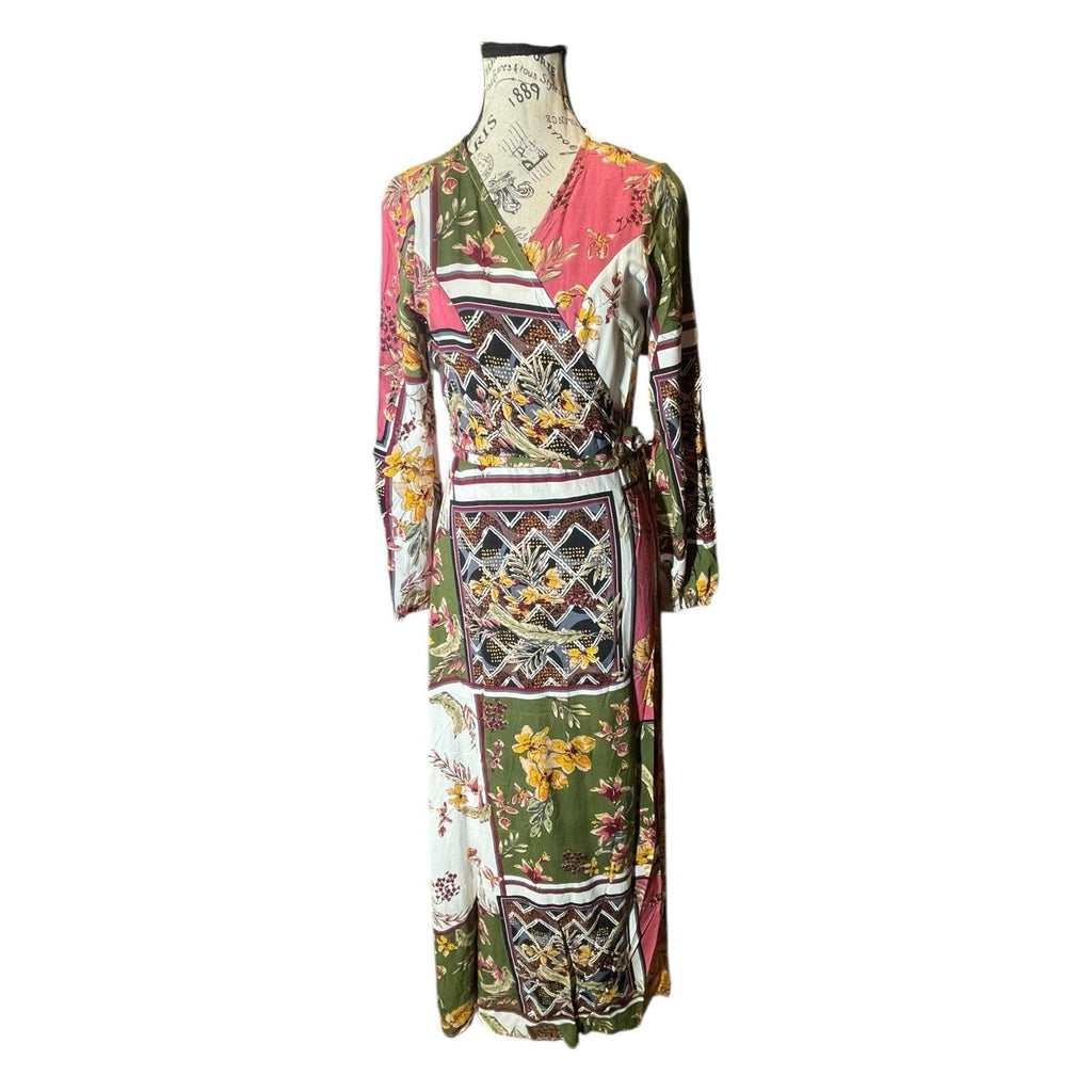 Hayden Los Angeles Floral Print Wrap Around Dress Size S NWT