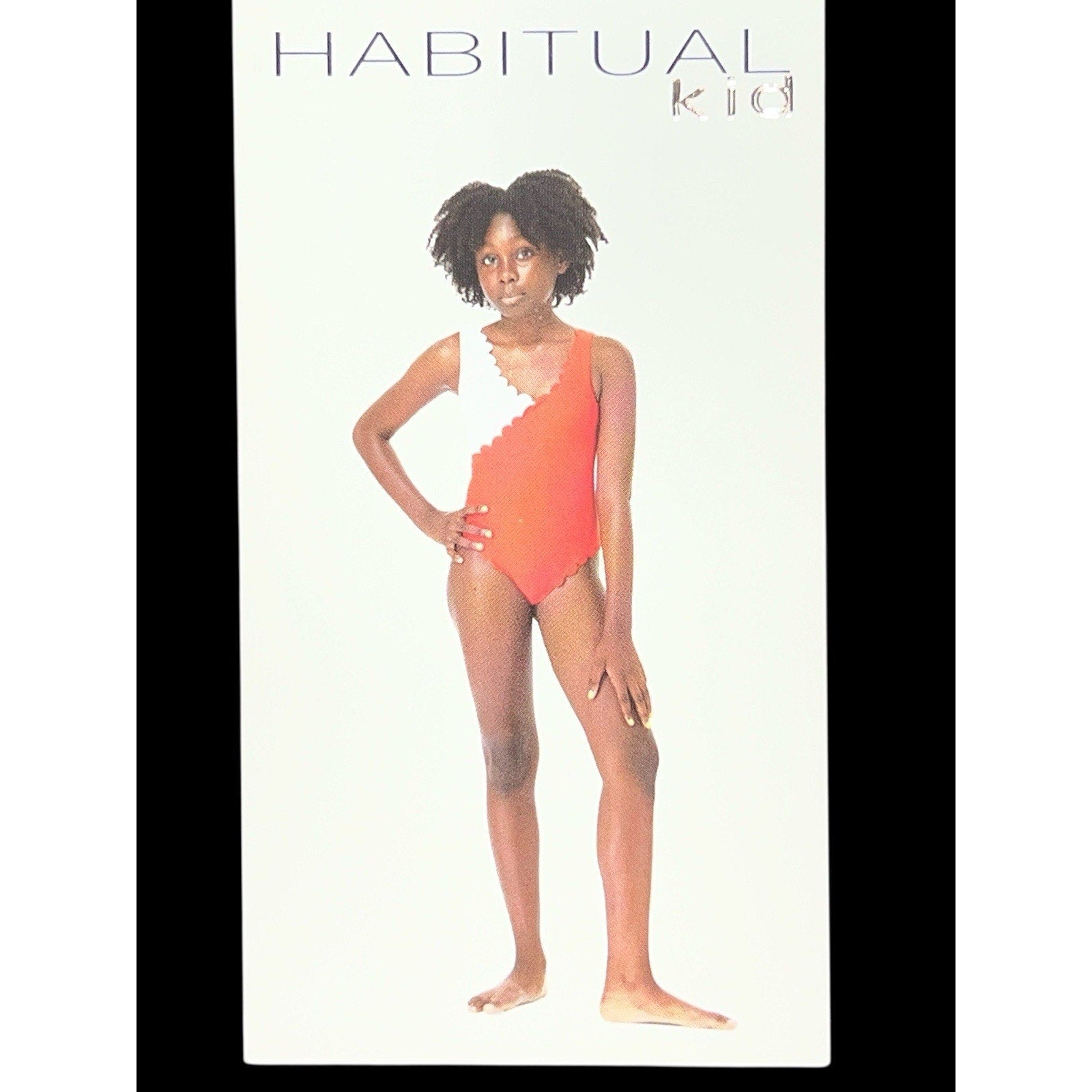 Habitual Kid 1 Piece Orange And White Swimsuit Girls Size 12