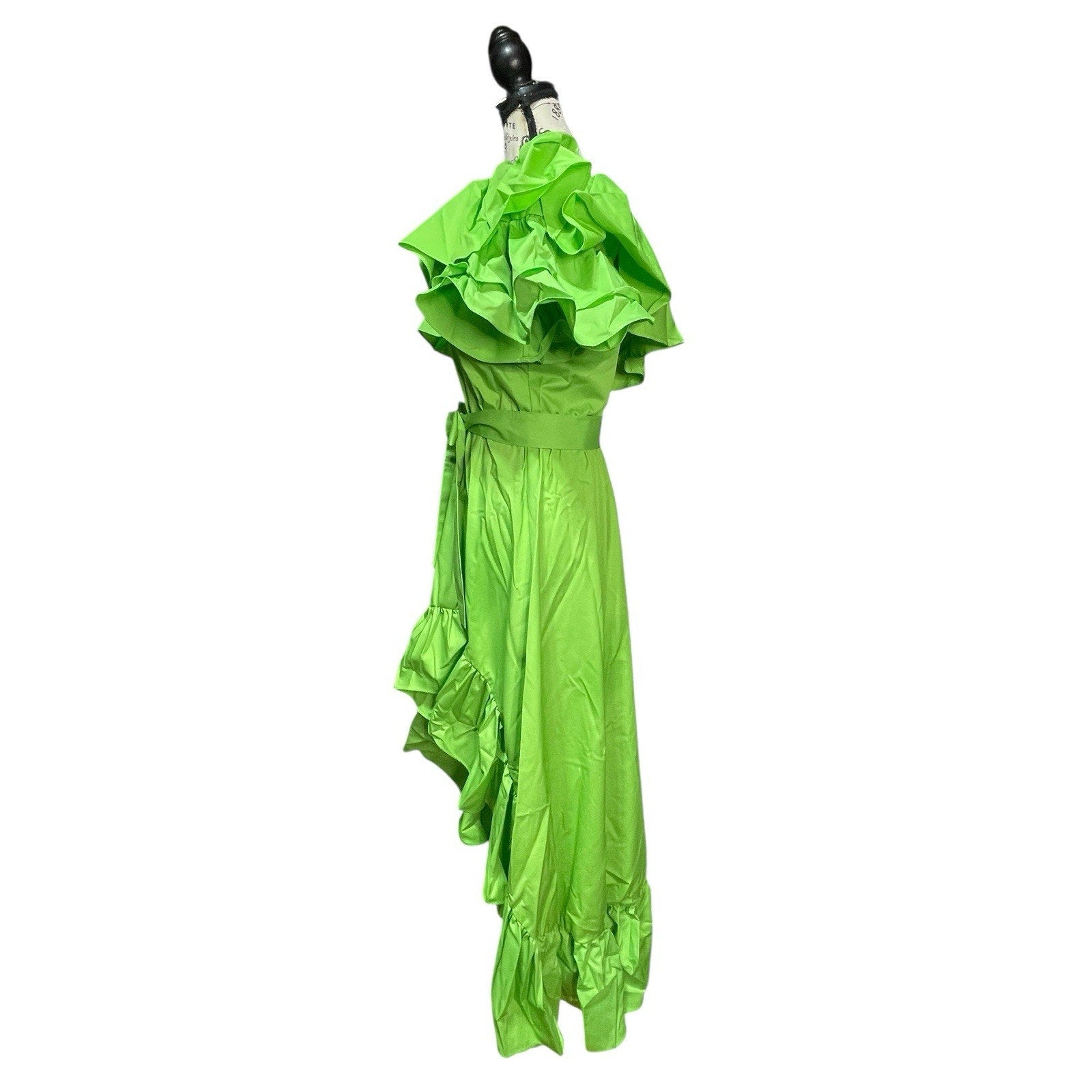 Andre Tan High-Low Maxi Dress – Lime Green, Medium, NWT + Belt