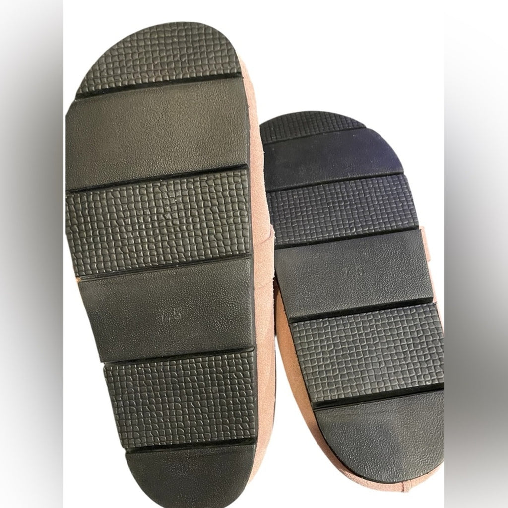 Free People Pink Suede Loafers with Rhinestone Buckle NWOT Size 7.5