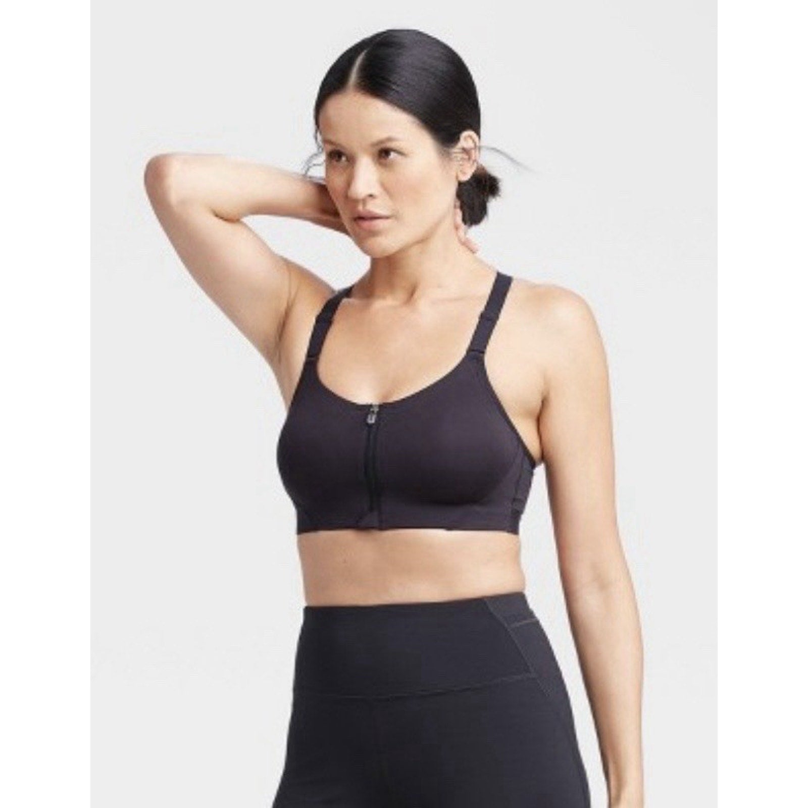 Women's High Support Zip-Front Sports Bra - All in Motion™ Black 38B