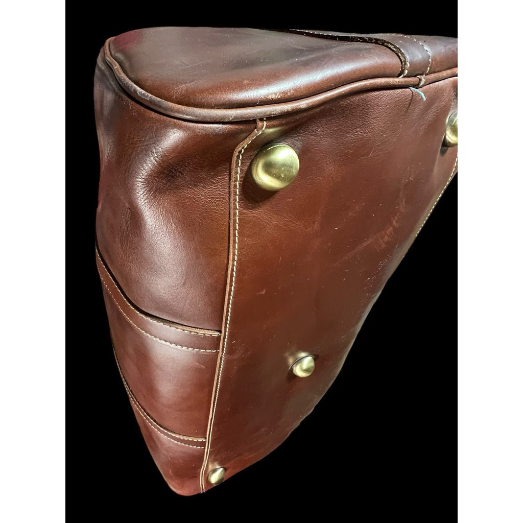 Leather Pilot Style Duffle Bag 19x13x10
