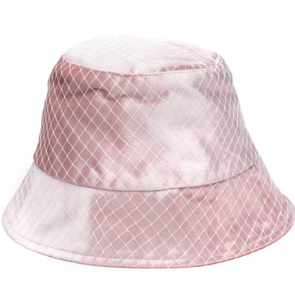 Eugenia Kim Velvet Mesh Lined Elegant Pink Bucket Hat NWT MSRP $225