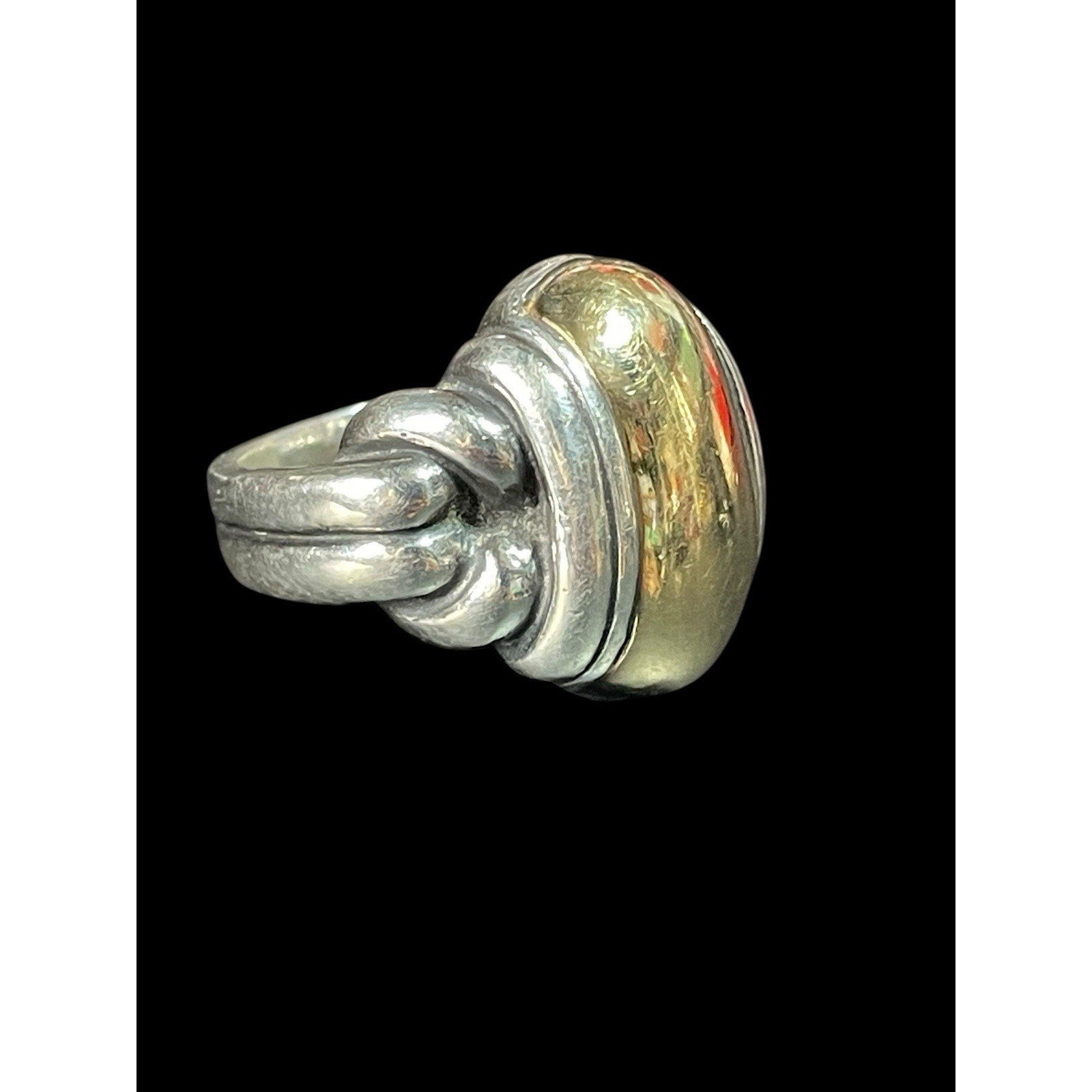 Retired James Avery Dome Ring 925 Sterling And 14k Gold 17.1 Grams Size 7