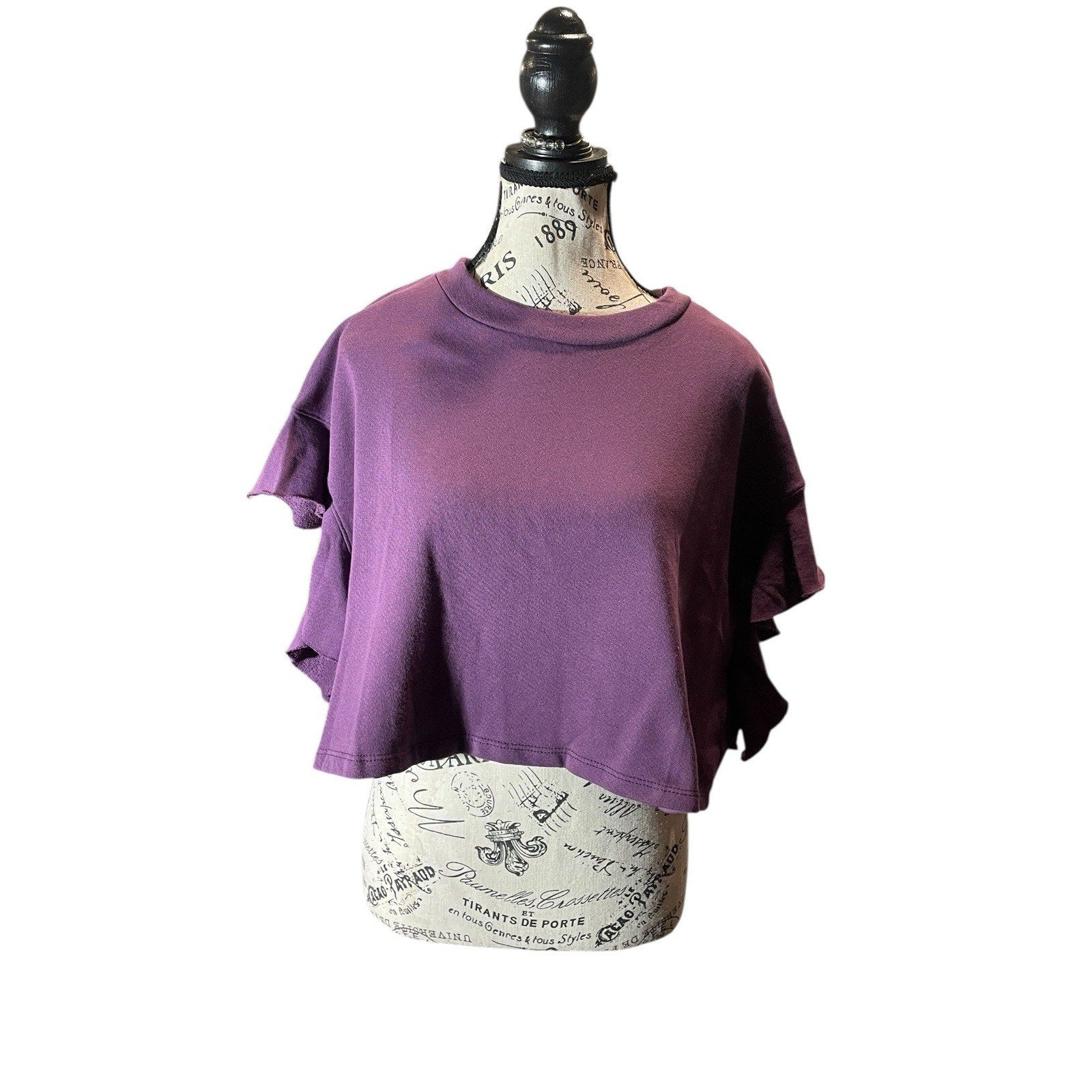 Bucket List Purple Cropped Fleece - Oversized Small New