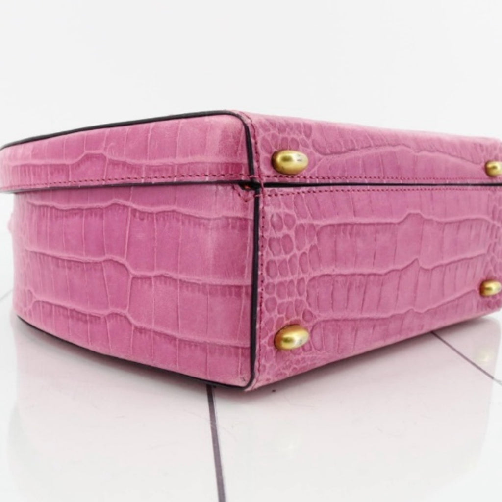 Celine Pink Crocodile-Embossed Women's Hand bag