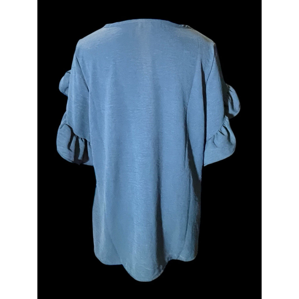 FSL Apparel Teal Blue Lightweight Blouse, New Without Tags