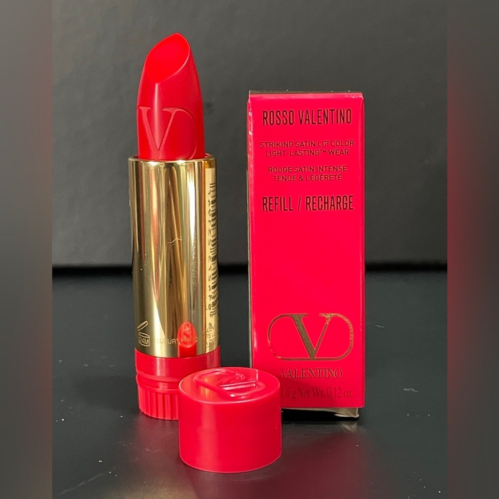 Valentino Rosso Striking Satin Lip Color -22R Refill NIB