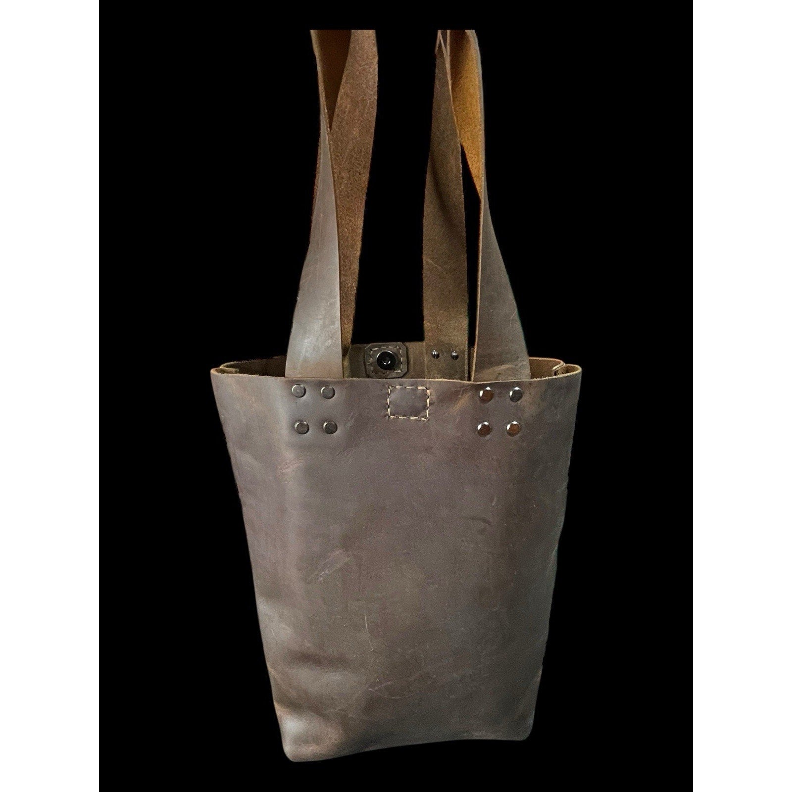 Chocolate Brown Full Grain Leather Tote Bag