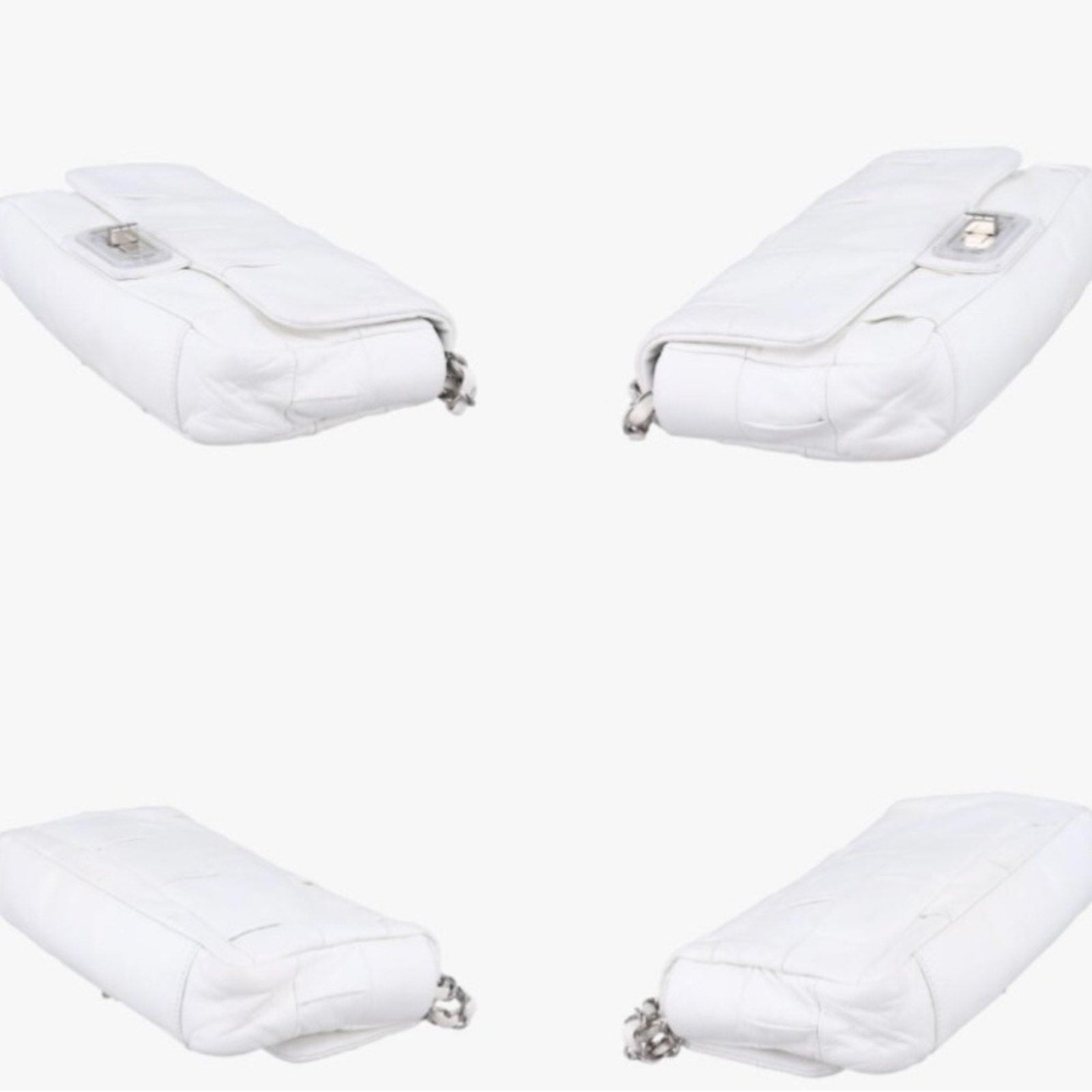 Chanel White Quilted Shoulder Bag Pre Owned