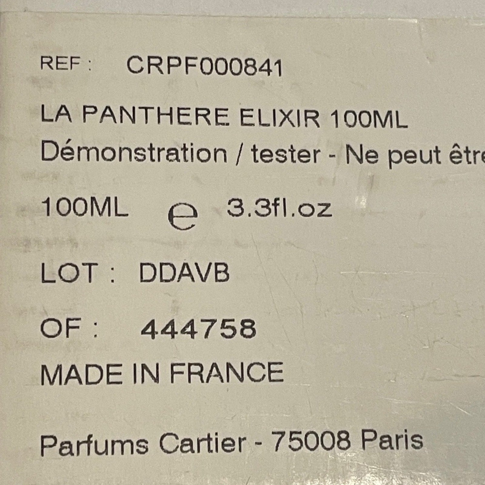 Cartier La Panther Elixer 100 ml New in Tester Box