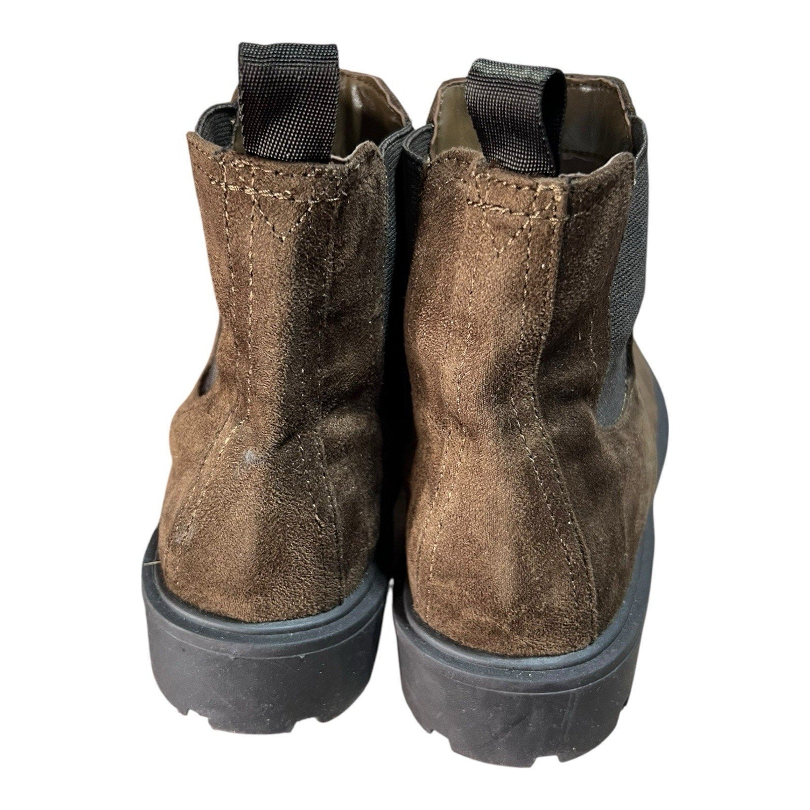Nine West Faux Suede Brown Ankle Bootie Women’s Shoe Size 7.5 M