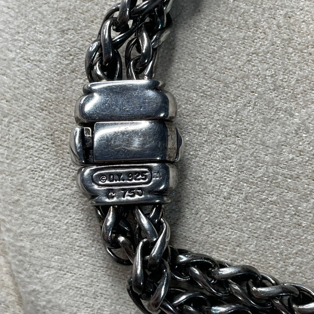 David Yurman Sterling w/ 18kt YG Accent Double Wheat Chain Necklace 54.37g