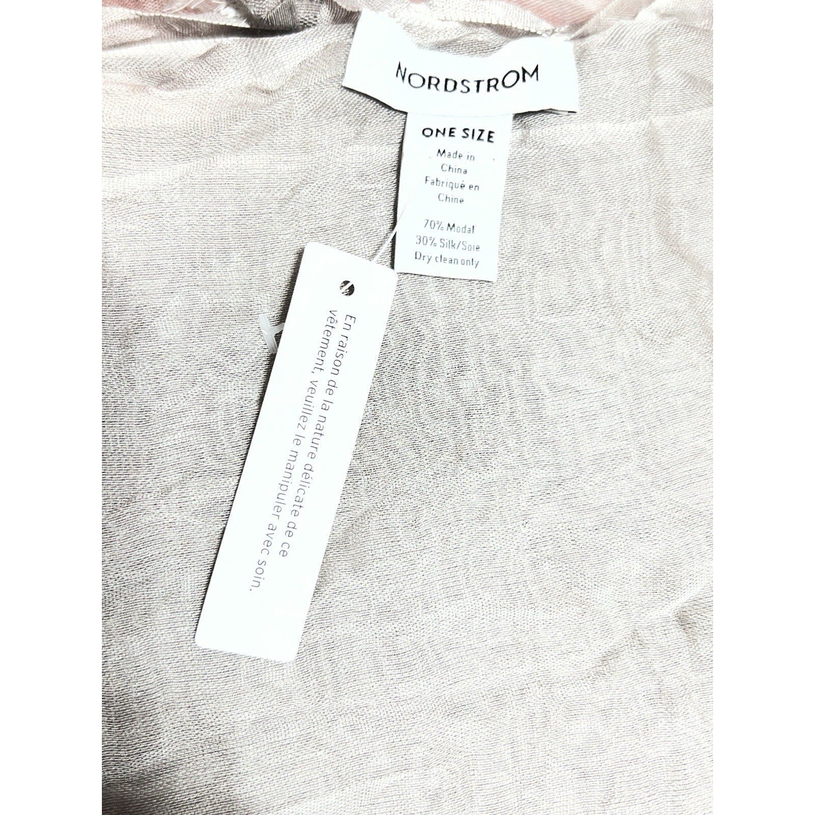 Nordstrom 30% Silk Gray Shawl/ Scarf